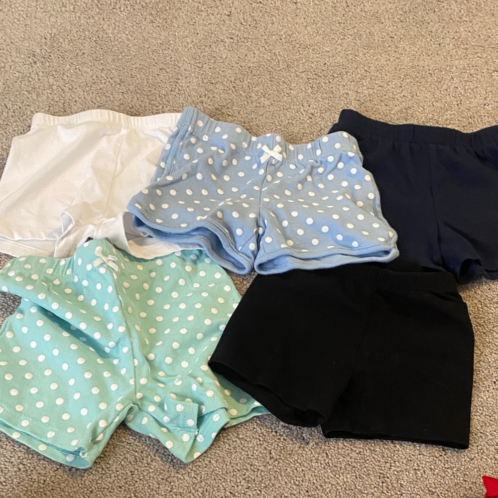 Polka Dot and Solid Shorts Set